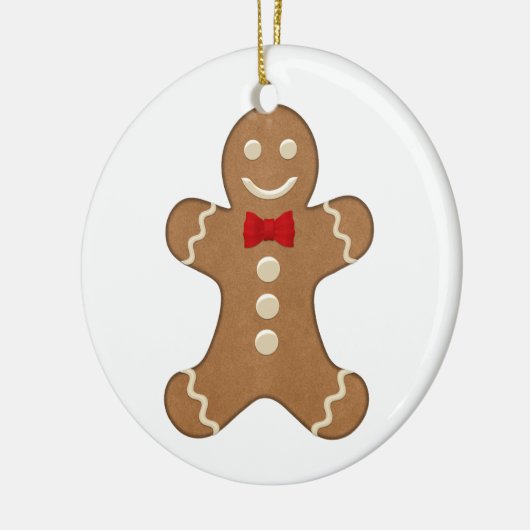 ジンジャーブレッドマンのクッキーのクリスマスの休日のオーナメント セラミックオーナメント (左)