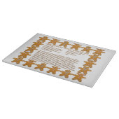 ジンジャーブレッドマンのクッキーのレシピのガラスまな板 カッティングボード (角)