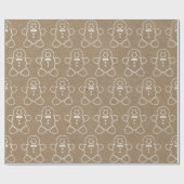 ジンジャーブレッドマンのクラフトのラッピングペーパー ラッピングペーパー (フラット)