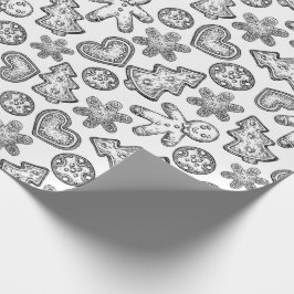 ジンジャーブレッドマンのクリスマスのクッキー ラッピングペーパー