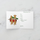 ジンジャーブレッドマンのクリスマスの休日のパーティの招待状 招待状 (内部)