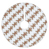 ジンジャーブレッドマンのクリスマスの休日 ブラッシュドポリエステルツリースカート (正面)