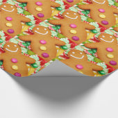 ジンジャーブレッドマンのクリスマスの包装紙 ラッピングペーパー (角)