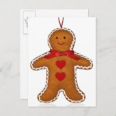 ジンジャーブレッドマンのクリスマスツリーの装飾 シーズンポストカード (正面/裏面)