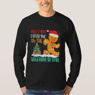 ジンジャーブレッドマンのクリスマスパーティーにはつかまらないよ Tシャツ