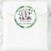 ジンジャーブレッドマンのクリスマス料理 ラウンドシール (バッグ)