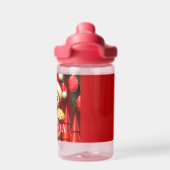 ジンジャーブレッドマンのパーソナライズされたクリスマスの子供の名前 ウォーターボトル (背面)