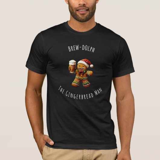 ジンジャーブレッドマンのブルードルフ Tシャツ (正面)