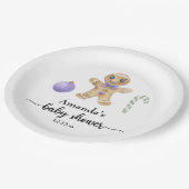 ジンジャーブレッドマンのベビーシャワー ペーパープレート (アングル)