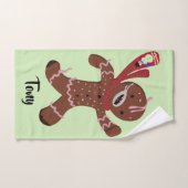 ジンジャーブレッドマンのランニング ハンドタオル (ハンドタオル)