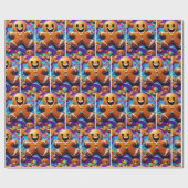 ジンジャーブレッドマンの休日ラッピング紙 ラッピングペーパー (フラット)