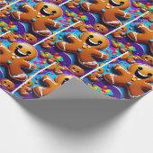 ジンジャーブレッドマンの休日ラッピング紙 ラッピングペーパー (角)