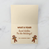 ジンジャーブレッドマンの個人用休日の挨拶 カード (内部)