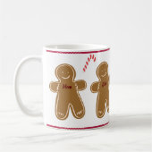 ジンジャーブレッドマンの個人用名家族の休日 コーヒーマグカップ (左)