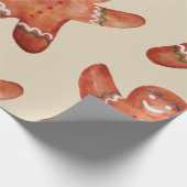 ジンジャーブレッドマンの包装紙 ラッピングペーパー (角)