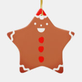ジンジャーブレッドマンの星のクリスマスのクッキーのオーナメント セラミックオーナメント (裏面)