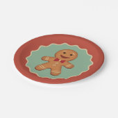 ジンジャーブレッドマンの紙皿 ペーパープレート (アングル)