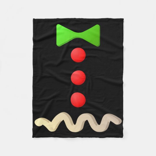 ジンジャーブレッドマンの衣装ハロウィーンの衣装 フリースブランケット (正面)