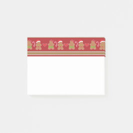 ジンジャーブレッドマンの赤と緑の水平のストライプ ポストイット