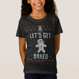 ジンジャーブレッドマンの醜いクリスマスセおもしろいーターレッツ Tシャツ