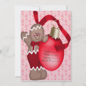 ジンジャーブレッドマンの(赤い) -招待状 招待状 (裏面)