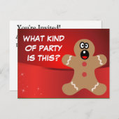 ジンジャーブレッドマンはクリスマス最高のの客達を怖がらせる インビテーションポストカード (正面/裏面)