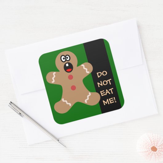 ジンジャーブレッドマンはクリスマス最高のの客達を怖がらせる スクエアシール (封筒)