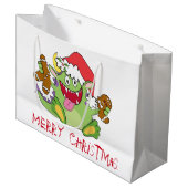 ジンジャーブレッドマンを持つモンスター ラージペーパーバッグ (正面アングル)