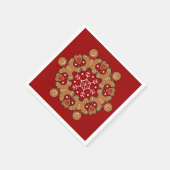 ジンジャーブレッドマンアンドスノーフレークマンダラス スタンダードカクテルナプキン (角)