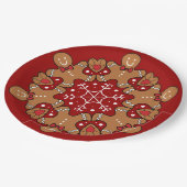 ジンジャーブレッドマンアンドスノーフレークマンダラス ペーパープレート (アングル)