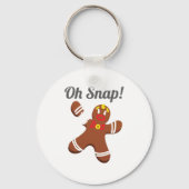 ジンジャーブレッドマンオおもしろいースナップクリスマスプレゼント キーホルダー (正面)
