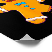 ジンジャーブレッドマンオスナップクリスマスクおもしろいッキーバック ポスター (角)