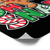 ジンジャーブレッドマンオスナップクリスマスクおもしろいッキーバック ポスター (角)