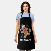 ジンジャーブレッドマンオースナップクリスマスクおもしろいッキー エプロン (着用した状態)