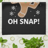 ジンジャーブレッドマンオースナップクリスマスクおもしろいッキー キッチンタオル (折り畳み)