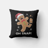 ジンジャーブレッドマンオースナップクリスマスクおもしろいッキー クッション (正面)
