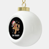 ジンジャーブレッドマンオースナップクリスマスクおもしろいッキー セラミックボールオーナメント (右)