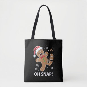 ジンジャーブレッドマンオースナップクリスマスクおもしろいッキー トートバッグ