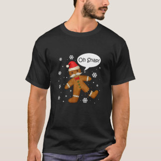 ジンジャーブレッドマンオースナップクリスマスクッキーコスチュームB Tシャツ