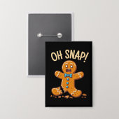 ジンジャーブレッドマンオースナップクリスマスクッキーベーキング 缶バッジ (正面/裏面)