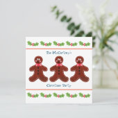 ジンジャーブレッドマンカスタムクリスマスパーティの招待状 招待状 (スタンド正面)