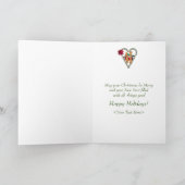 ジンジャーブレッドマンキャンディーケインハートクリスマスカード シーズンカード (内部)