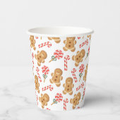 ジンジャーブレッドマンキャンディーケーンクリスマス紙カップ 紙コップ (裏面)