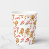 ジンジャーブレッドマンキャンディーケーンクリスマス紙カップ 紙コップ (右)