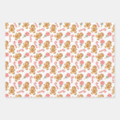 ジンジャーブレッドマンキャンディーケーン棒つきキャンデーホリデイ ラッピングペーパーシート (正面)