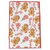 ジンジャーブレッドマンキャンディーケーン棒つきキャンデー ミディアムペーパーバッグ (正面)