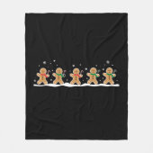 ジンジャーブレッドマンキュートクリスマスホリデーベイカー フリースブランケット (正面)