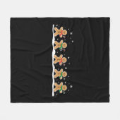 ジンジャーブレッドマンキュートクリスマスホリデーベイカー フリースブランケット (正面(横))