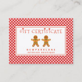 ジンジャーブレッドマンギンガムクリスマスギフト券 名刺 (正面)