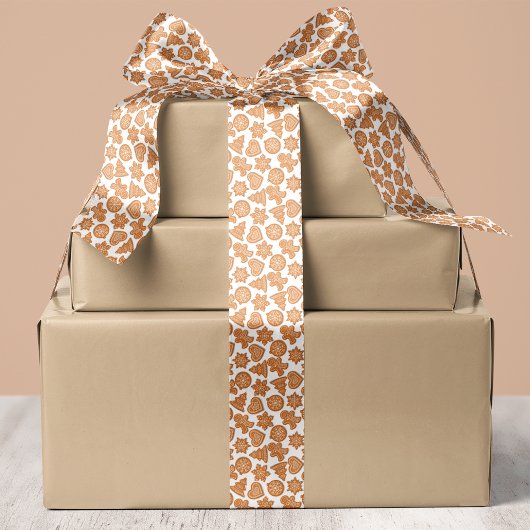 ジンジャーブレッドマンクッキーかわいいクリスマス サテンリボン